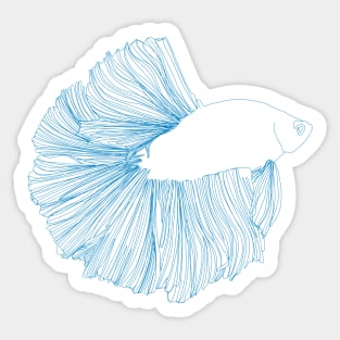 Beta Fish Line Art Sticker